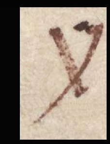 Y (handwritten in a manuscript)