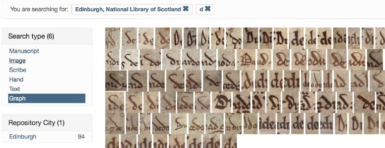 Search results for allograph "d" in charters from the National Library of Scotland 